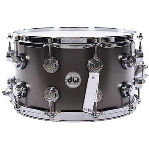 DW Collector's Series Satin Black Over Brass Snare Drum met Chrome Hardware 14x8"" DRVD0814SVCBK