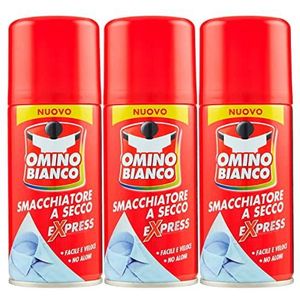 Omino Bianco - Specifiek product voor intensieve vlekverwijdering, expess droge spray, onmiddellijke actie zonder strepen, 3 flessen x 125 ml