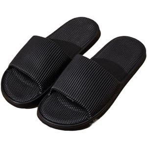 UBOHUZ Dikke Platform Wolk Slippers Vrouwen Lichtgewicht Zachte Zool EVA Thuis Slides Vrouw Zomer Comfort Antislip Strand Slippers Voor Badkamer, Zwembad, Zwart, 42-43