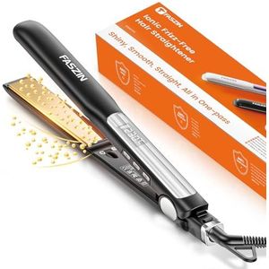 Faszin 2-in-1 stijltang, krullen en stijlen, 20 s snelle opwarming, titanium platen, ionen, stijltang voor een gladde stijl, 3D-zweefpaneel voorkomt trekken, met lcd-display, 130 °C - 230 °C, zwart