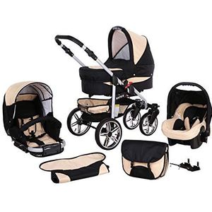 Kinderwagens 3in1 2in1 set Isofix buggy Autostoeltje opvouwbaar X-Car by SaintBaby black & cream 2in1 zonder autostoel