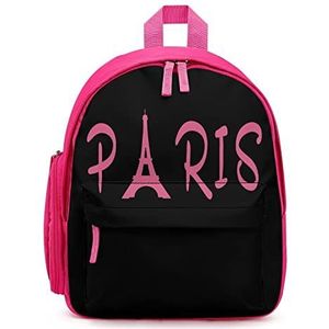 Eiffeltoren Parijs rugzak bedrukt laptop rugzak schoudertas casual reizen dagrugzak voor mannen vrouwen roze stijl