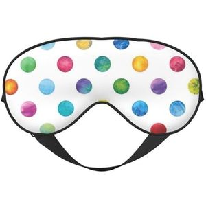 Blauw Polka Dot Patroon Print Comfortabel Oogmasker Ademend Verstelbare Mannen Vrouwen Lichtgewicht Reizen Yoga Werk