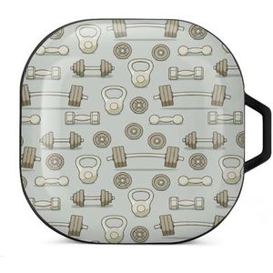 Gym halters en halters oordopjes hoesje compatibel met Samsung hard shell beschermhoes zwart stijl