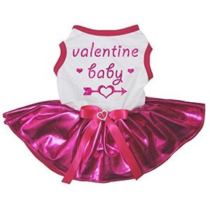 Petitebelle Puppy kleding hond jurk Valentine hart zwarte top Polka Dots Tutu (X-Large, Valentine Baby)