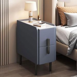 ZYDZ Nachtkastje, 2 lades nachtkastje mode monteren opbergkast, moderne kleine nachtkastjes voor slaapkamer, woonkamer en hal (kleur: blauw, maat: 35 x 40 x 50 cm)