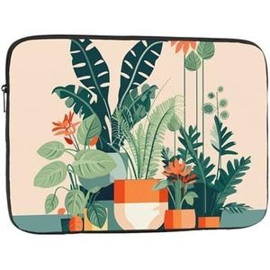 Cartoon Kleine Groene Plant Patroon Laptop Sleeve Tas Shockproof Draagbare 10 Inch Laptop Tas Case Waterdichte Draagtas Laptop Cover Aktetas Voor Vrouwen Mannen