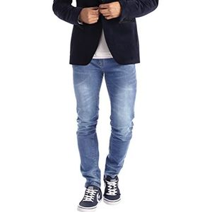 westAce Nieuwe rekbare afdragende jeans voor heren met slanke pasvorm, rekbaar denim, 98% katoen en 2% elastaan broek, 28-40 taille, Lichtblauw, 40W X 30L