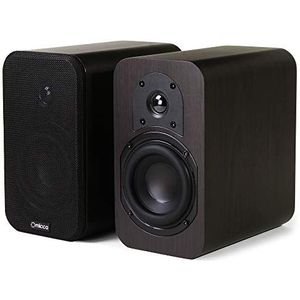 Micca BOW RB42 Referentie boekenplank luidspreker met 10,5 cm woofer en zijden tweeter (donker walnoot, paar)