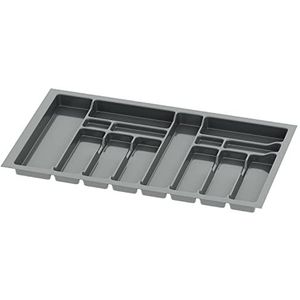 sossai® Divio bestekbak voor laden 90 cm | breedte 83 cm x diepte 49 cm | kan op maat gesneden worden | met 14 vakken | kleur: antraciet | besteklade organisatiesysteem