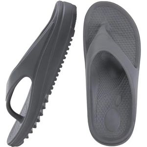 AHUFGN Sandalen Unisex Zachte Wolk Slippers Platform Flip Flops Vrouwen Zomer Strand Sandalen Met Boog Ondersteuning Antislip Badkamer Slides, Grijs B, 44(26.5cm)