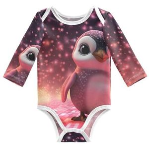 KAAVIYO Baby Ruimte Rood Licht Pinguïn Lange Mouwen Unisex Nieuwe Katoenen Bodysuit voor Kinderen 3-24 Maanden Zomer, Patroon, 6 Maanden