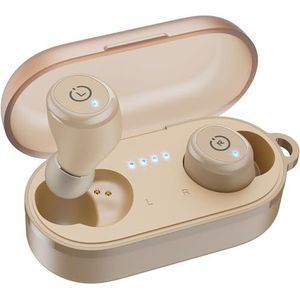 TOZO T10 Draadloze oordopjes Bluetooth 5.3 hoofdtelefoon, app aanpassen EQ, ergonomisch ontwerp, 55 uur speeltijd, draadloos oplaadhoesje, IPX8 waterdichte krachtige geluid in-ear headset kaki (nieuw