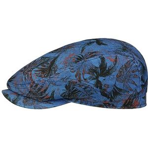 Stetson Conteo Sustainable Linen Pet Heren - Made in the EU flat hat met klep voering voor Lente/Zomer - M (56-57 cm) blauw
