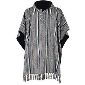 virblatt- heren poncho mannen poncho jas truien heren hippie poncho men Mexican hoodie hippie pullover reversible jerga poncho cotton Joe winter- Abajo blue xxl