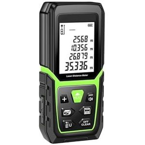 Hand-GPS Afstandsmeter Afstandsmeter 330Ft/100M LCD Met Achtergrondverlichting Meet M/In/Ft Met Li-ionbatterij En Elektrische Hoeksensor Hoge precisienauwkeurigheid (Color : Verde, Size : 50m)