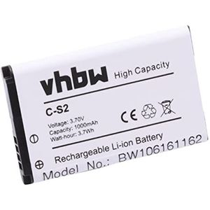 vhbw Accu compatibel met BlackBerry 7100g, 7100i, 7100r, 7100t, 7100v, 7100x, 7130g, 7130v mobiele telefoon smartphone telefoon (1000mAh, 3,7V, Li-Ion)
