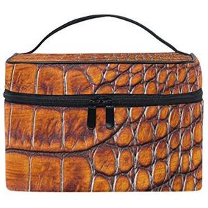 MONTOJ Bruine Krokodil Leather Print make-up zakken cosmetische zakken