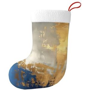 MGGAklp Gouden Blauwe Witte Drukkerst Kousen Snoepzakken voor Familie Vakantie Party Kerstboomdecoraties