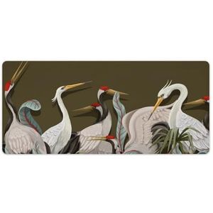 Witte Kranen Chinese Japanse Mode Bureau Muismat Antislip Gaming Muismat Accessoires Decor 40x90cm