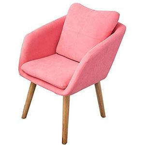 GEIRONV 1 Stuk Flanel Keuken Eetkamerstoel,Modern Eiken Poten Lounge Stoel 50×50×73cm Slaapkamer Balkon Computer Stoel Eetstoelen (Color : Pink, Size : 50x50x73cm)