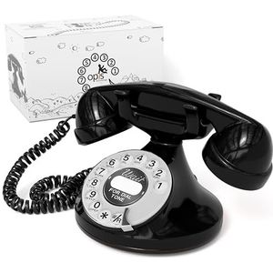 OPIS - FunkyFon - Draaischijf Telefoon - Zwart - Retro Stijl Jaren 20