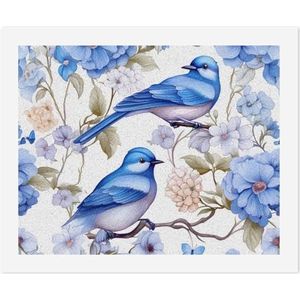 Blauwe vogels bloemen schilderen op nummer voor volwassenen DIY schilderij kits unframed kunst ambachten cadeau