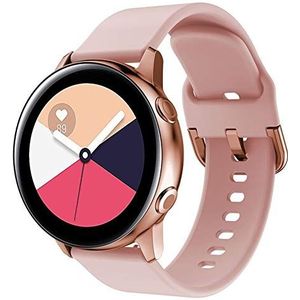 Lavaah Horlogeband, compatibel met Samsung Galaxy Watch Active/Active 2, 20 mm zachte siliconen vervangende band voor Galaxy Watch Active 2 44 mm/Galaxy Watch Active 40 mm, roze (Rose Pink)