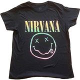 Nirvana T Shirt Sorbet Ray Smile Band Logo nieuw Officieel Vrouwen Boyfriend Fit L