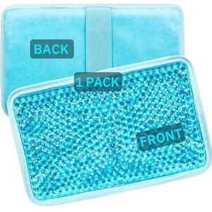 Gel Beads Ice Pack Ice Bag met riem - 1 Pack Herbruikbare Hot & Cold Pack Comprimeren voor knie, schouder, voet, rug, enkel, nek, heup, elleboog, wijsheid tand - 7,76 ''x4,93'' (Blauw)