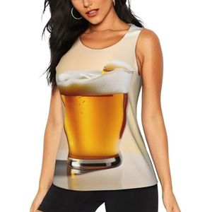 JGHHOUN Bier Foam Print Stijlvolle Atletische Tank Top Zomer Activiteiten Vissen Camping Yoga Blijf Koel Droog, Zwart, S