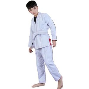 UBOHUZ Judo-pak, professioneel voor volwassenen, heren en dames, blauw, wit, zwart, judo-pakken voor mannen, vrouwen (wit met rood, 187-193 cm)