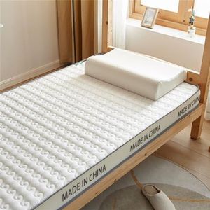 Matras Van Volledige Grootte, Latexmatras 3D Kokospalmmatras, Eenpersoonsstudentenslaapzaal Harde Matras Verdikt Latexkussen Opvouwbaar Huishoudelijk Tatami-matras ( Color : White , Size : 100*190CM*8