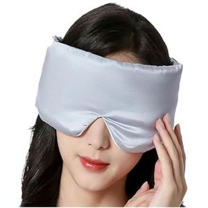 3 stuks zijden satijnen slaapmasker oogmasker oogmasker blokkerende licht oogmasker dekking schaduw reizen ontspannen ooglapje vrouwen mannen hulp om te slapen (zilvergrijs)