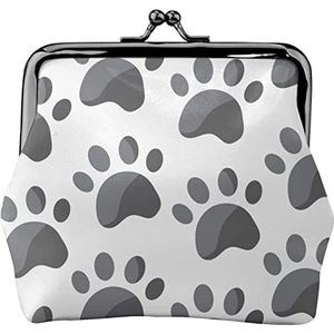 Pet Paws Dieren Naadloze Patroon Vrouwen Lederen Muntportemonnee, Kleine Verandering Pouch met Sluiting, Portemonnee voor Meisje Gift, zoals afgebeeld, Eén maat, Munten Pouch