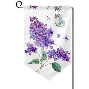Lavendel Vlinder Seizoensgebonden Tuin Vlaggen Dubbelzijdig 12 X 18 Inch Yard Vlaggen,Kleine Tuin Vlaggen Voor Buiten