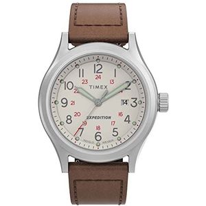 Timex 41 mm Expedition® lederen band horloge, Beige, Eén maat, TW2V07300-AMZUK