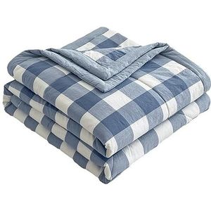 YCDZSW Koeldeken met dubbelzijdig koudeffect, dubbelzijdig zelfkoelende deken voor een betere slaap, anti-allergie en ademende verkoelende deken (180 x 200 CM,Blauw Groot)