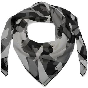 Hammerhead Haaien Camo Vierkante Bandana Multifunctionele Satijn Wrap Neck Sjaals Comfortabele Hoofddoek voor Vrouwen Haar