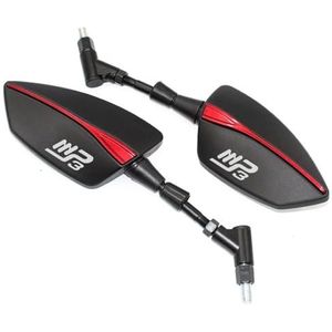 stuur spiegel Voor PIAGGIO MP3 125 MP3 250 MP3 300 400 500 MP3 Universele Motorfiets Stuur Tip Achteruitkijkspiegel Zijspiegels Adjustabale Reflector (Color : Red)