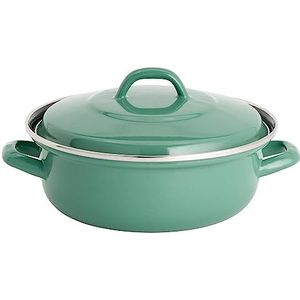 Lite-Body - Magnus Braadpan 24cm/2,5 l met deksel- Emaille- Olijf Groen - Inductie en gas