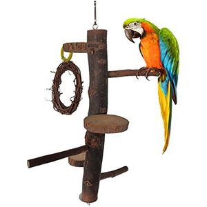 Vogels zitstokken natuurlijk hout vogelkooi standaard hangende papegaaienstandaard vogelstandaard voor parkieten papegaaien
