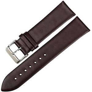 Horlogebandjes 12 mm - 24 mm, accessoires voor dameshorloges, armband van gevlochten leer, Donker bruin, 20 mm, Armband