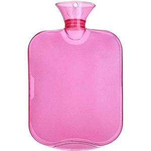 DieffematicRSD Warmwaterkruik Hoge dichtheid dikke transparante watergevulde rubberen warmwaterkruik Explosieveilige handwarmer waterzak (Color : Pink)