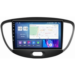 9"" Touch Car Stereo Radio DAB Head Unit GPS Navigatie voor Hyundai i10 2007-2013 Android 12 Autoradio Ingebouwde CarAutoPlay Achteruitrijcamera Ondersteuning DSP Bluetooth USB android auto (Size : 8+