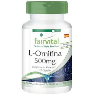 Fairvital | L-Ornithine 500mg - HOOG GEDOSEERD - VEGAN - 120 capsules