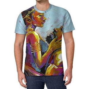 Afro-Amerikaanse koning en koningin heren T-shirt met korte mouwen casual ronde hals T-shirt mode zomer tops