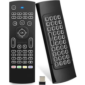 [Bijgewerkt] FeBite MX3 Pro 2.4G Kodi-afstandsbediening met achtergrondverlichting Mini Draadloos Toetsenbord Muis Luchtregeling voor Android Smart TV Box IPTV HTPC Mini PC Compatibel met Windows iOS MAC Linux PS3 Xbox One 360