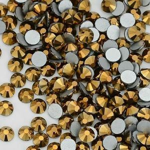SS6-SS20 1440 stuks bovenste glazen kristal niet-hotfix strass steentjes flatback glitterstenen nail art decoraties doe-het-zelf accessoires-Aurum-mix maat (SS3-SS2