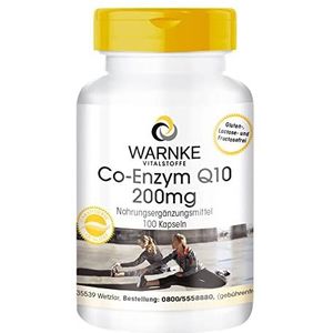 Coenzym Q10 200mg - CoQ10-capsules - hoge dosering - Ubiquinone - 100 capsules | Warnke Vitalstoffe - Duitse apothekerskwalitei